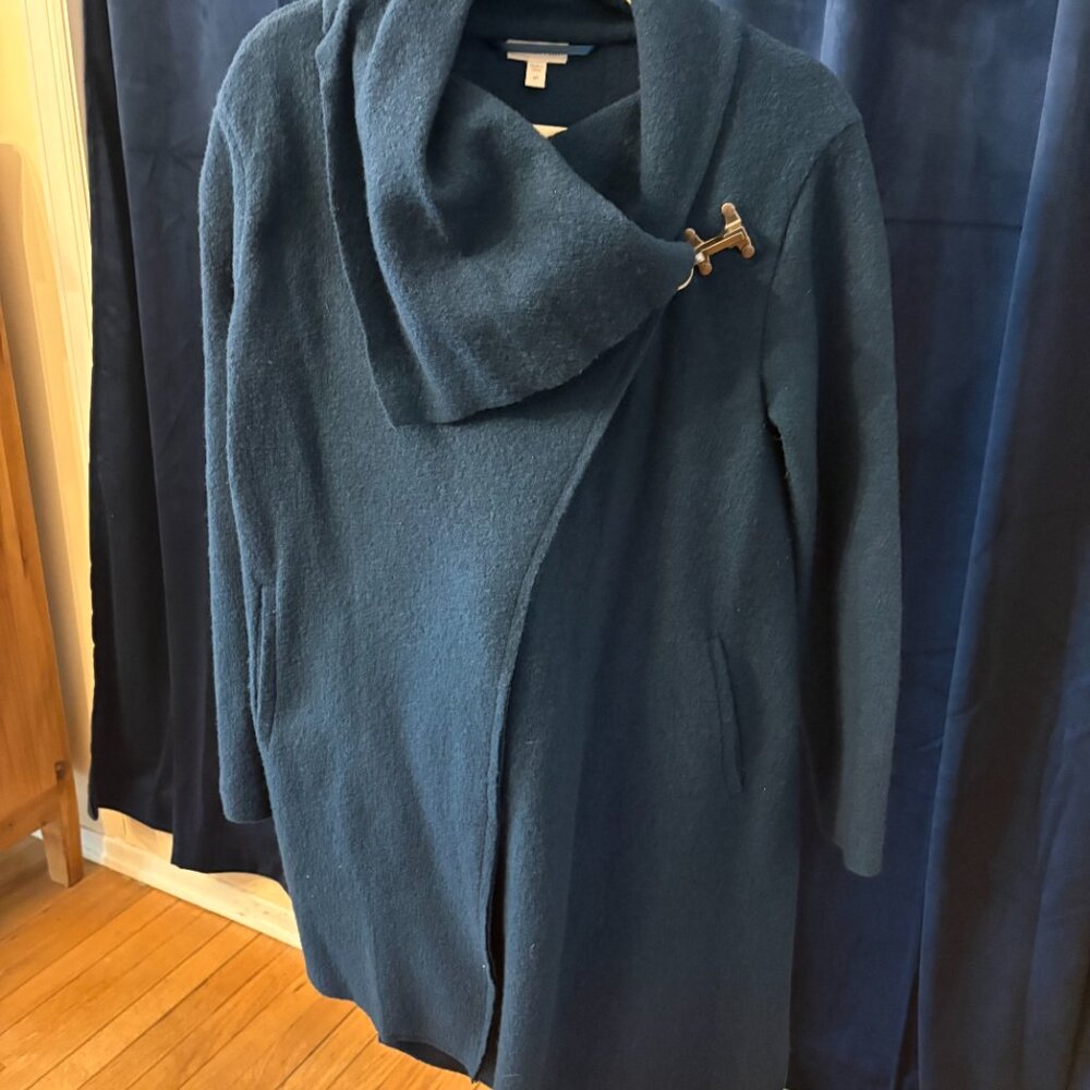 Garnet Hill boiled wool asymmetric coat
